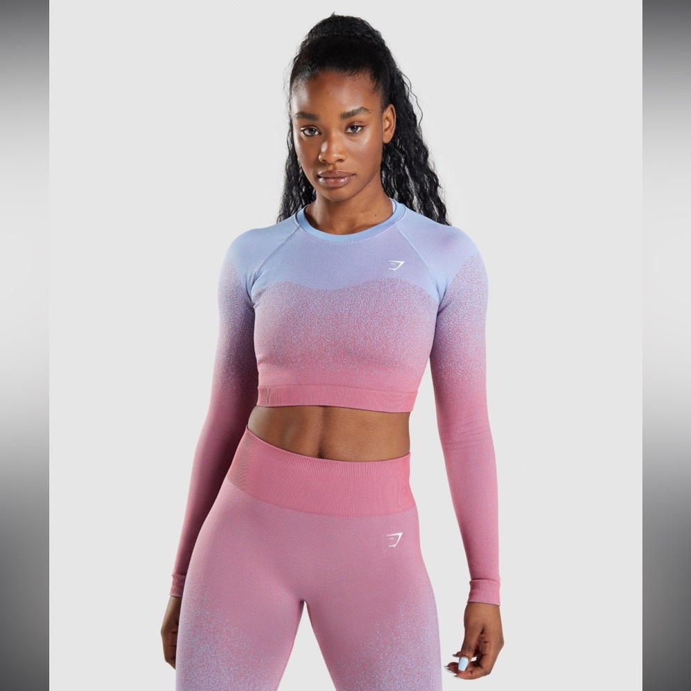 NWOT Gymshark Adapt Ombré Crop Top pink/blue Size S